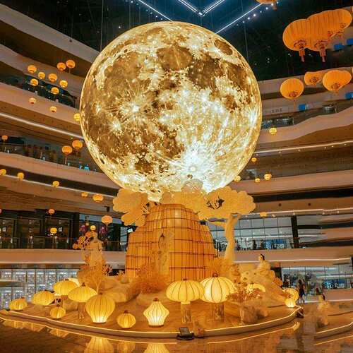 2025中秋节大型花灯商场BP点大型彩灯节日场景美陈装饰花灯厂家