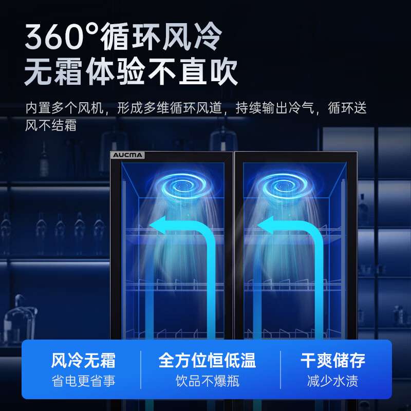 展示柜风冷无霜网红啤酒柜 酒吧KTV超市便利店立式饮料柜