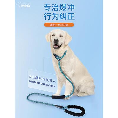 狗P绳训练专业大中小幼型犬遛狗防爆冲牵引绳子宠物金毛项圈P字链