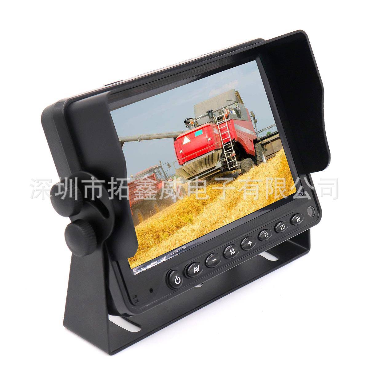 5寸带遮阳罩DC12V-24V宽电压三路视频输入车载液晶显示器T-M5002