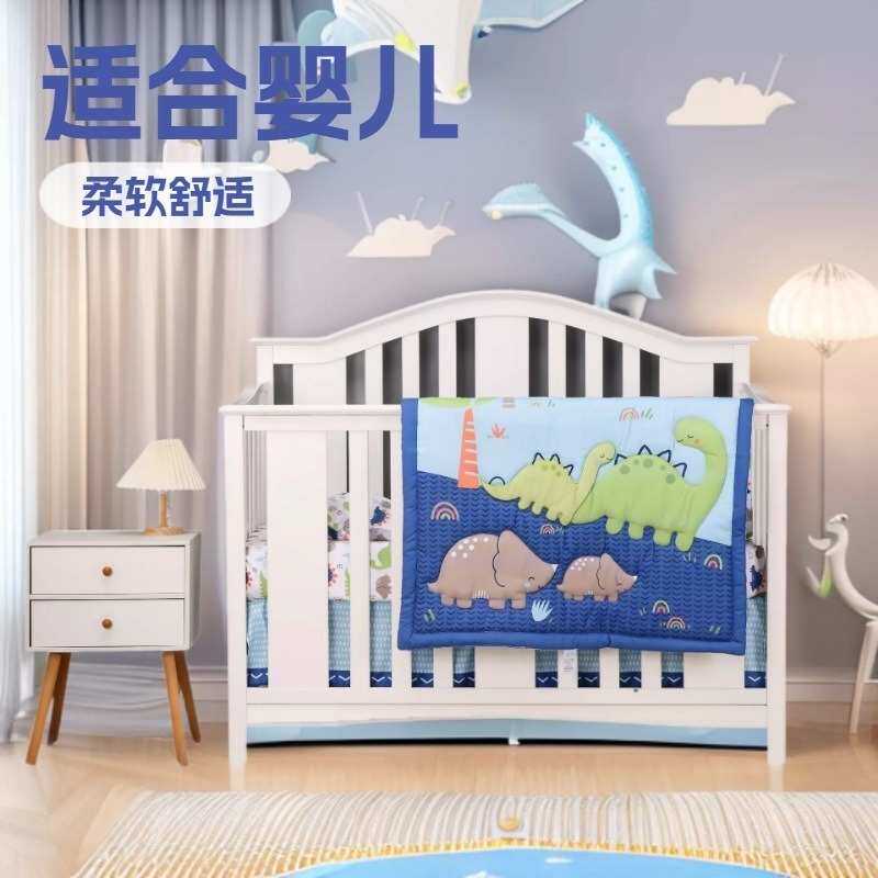 外贸工厂跨境新生儿套装儿童绣花被床笠枕套婴幼儿床上用品三件套