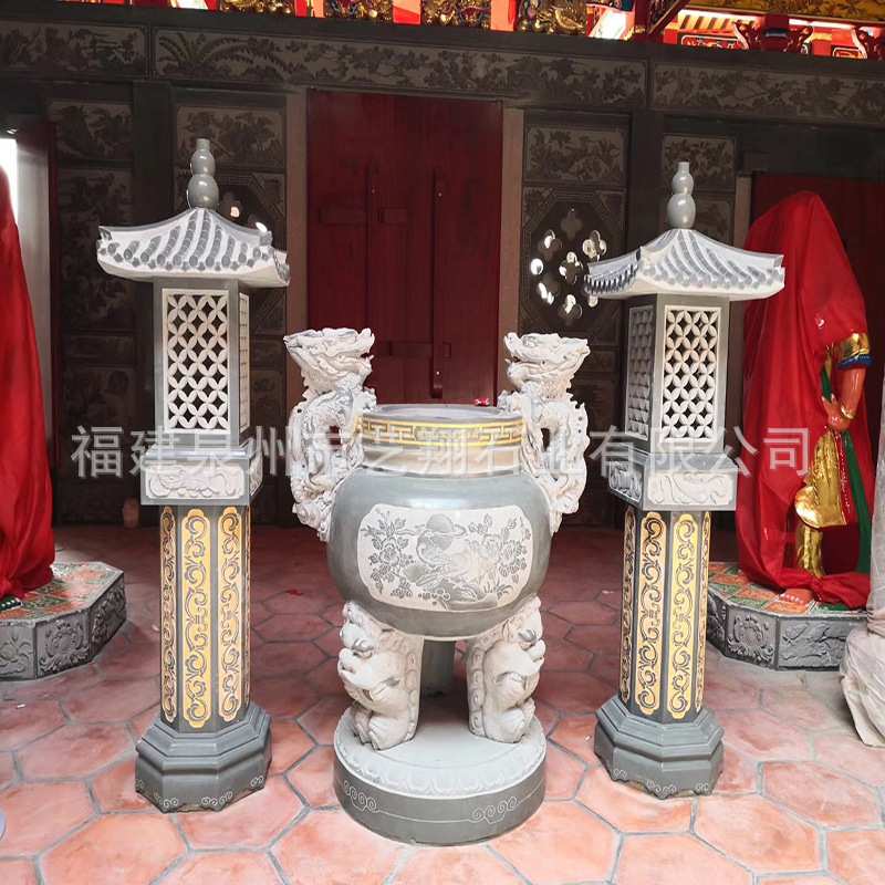日式石雕石灯中式照明地灯草坪灯 酒店园林禅意石头灯笼