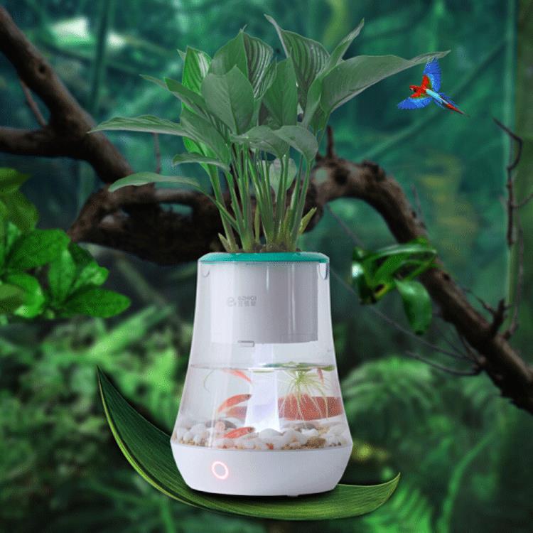 秀色智能花盆自动浇水鱼植机室内水培植物花盆一机两用