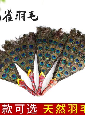 藏式贲巴壶孔雀羽毛装饰宝瓶扇子吉祥草天然羽毛扇摆件净水文巴壶