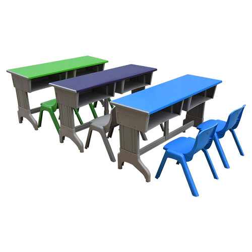 象群双人课桌椅中小学生套装学校塑钢长条书桌儿童补习培训辅导班