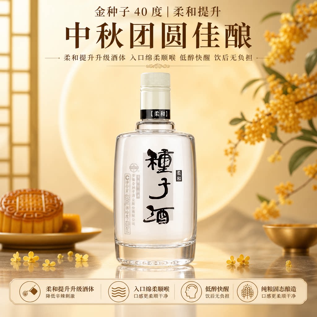 金种子40度经典柔和提升整箱装浓香型白酒自饮送礼必备国产白酒