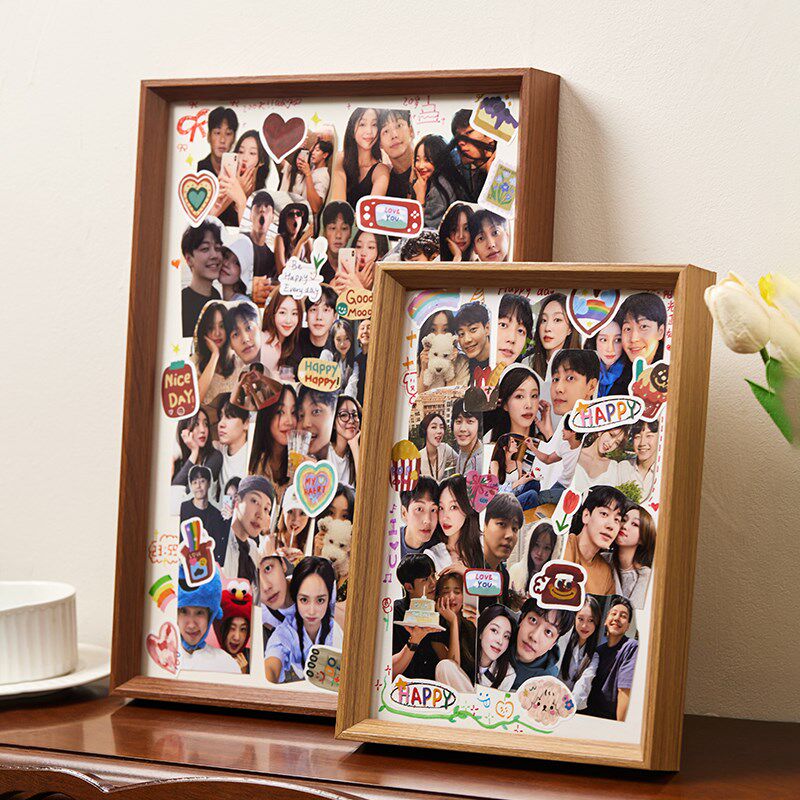 相框情侣照片打印diy定制拼图框手工纪念拍立得生日七夕礼物情人