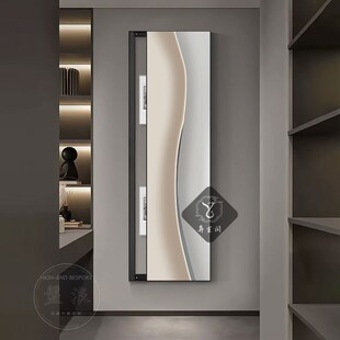 轻奢抽象电表箱装饰画大尺寸遮挡配电箱总开关电闸窄长条竖版挂画