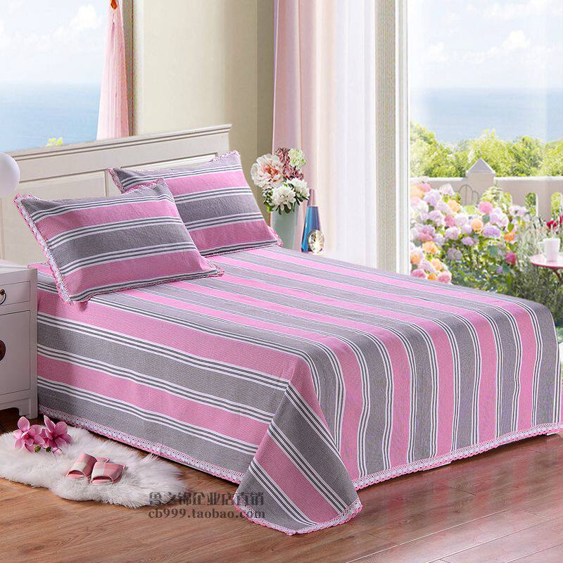 加厚花边老粗布床单单件纯棉色织山东粗布三件套单人双人1.5m1.8m,床上用品,床单,淘宝优惠券,粉丝福利购,淘宝优惠卷