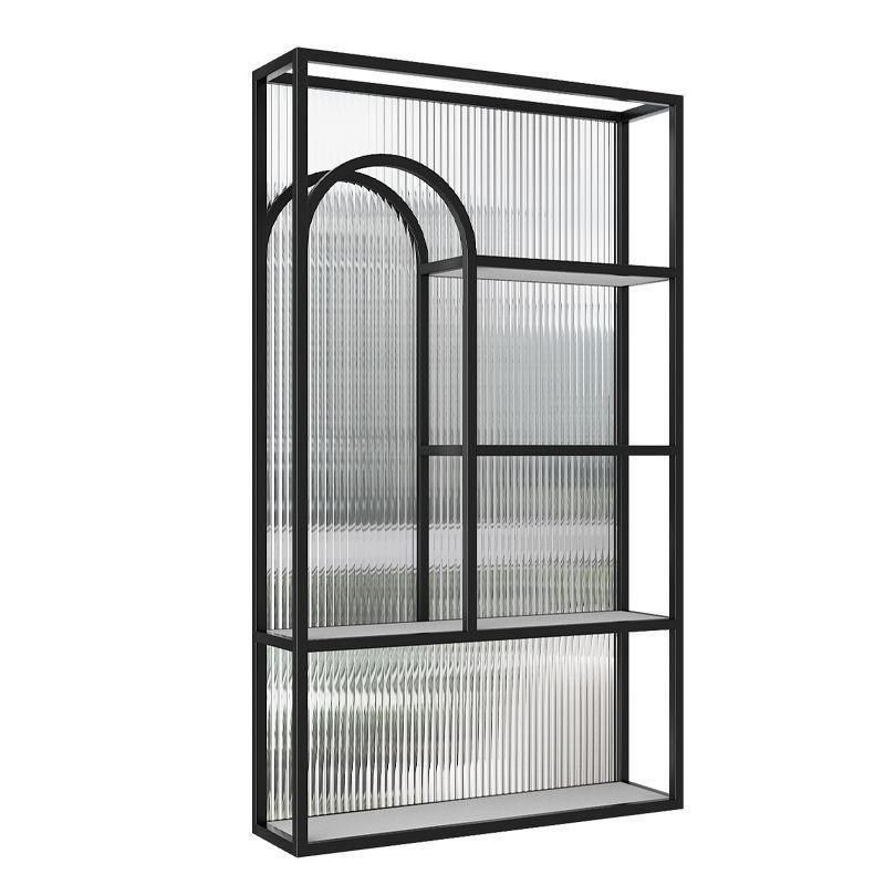 现代卫生间半墙屏风隔断置物架客厅卧室办公室简约玻璃铁艺置物柜