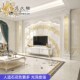 别墅自建房罗马柱电视背景墙影视墙 复式 欧式 天然大理石全屋整装