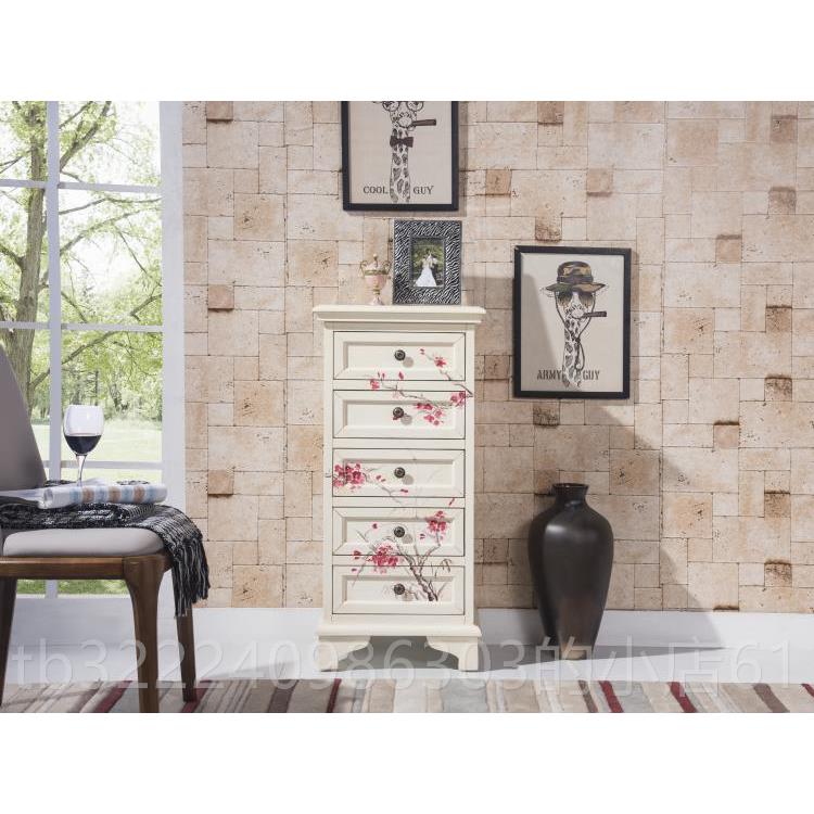 正品美式斗厅实柜木五斗柜七斗柜复古浅蓝床头柜装饰柜客整装色收