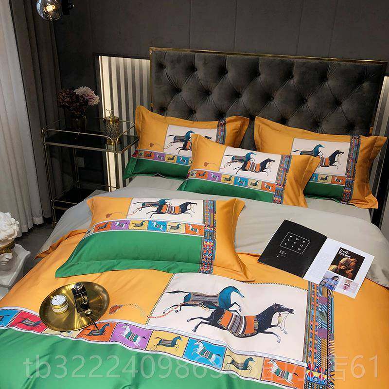 正品金太0阳床中式田园6支长绒棉纯棉四件套10新0%全棉被套上用品