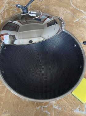 正品得聚能蜂窝炒锅底不粘锅圆304不锈钢炒菜锅少油烟厨炒乐锅燃