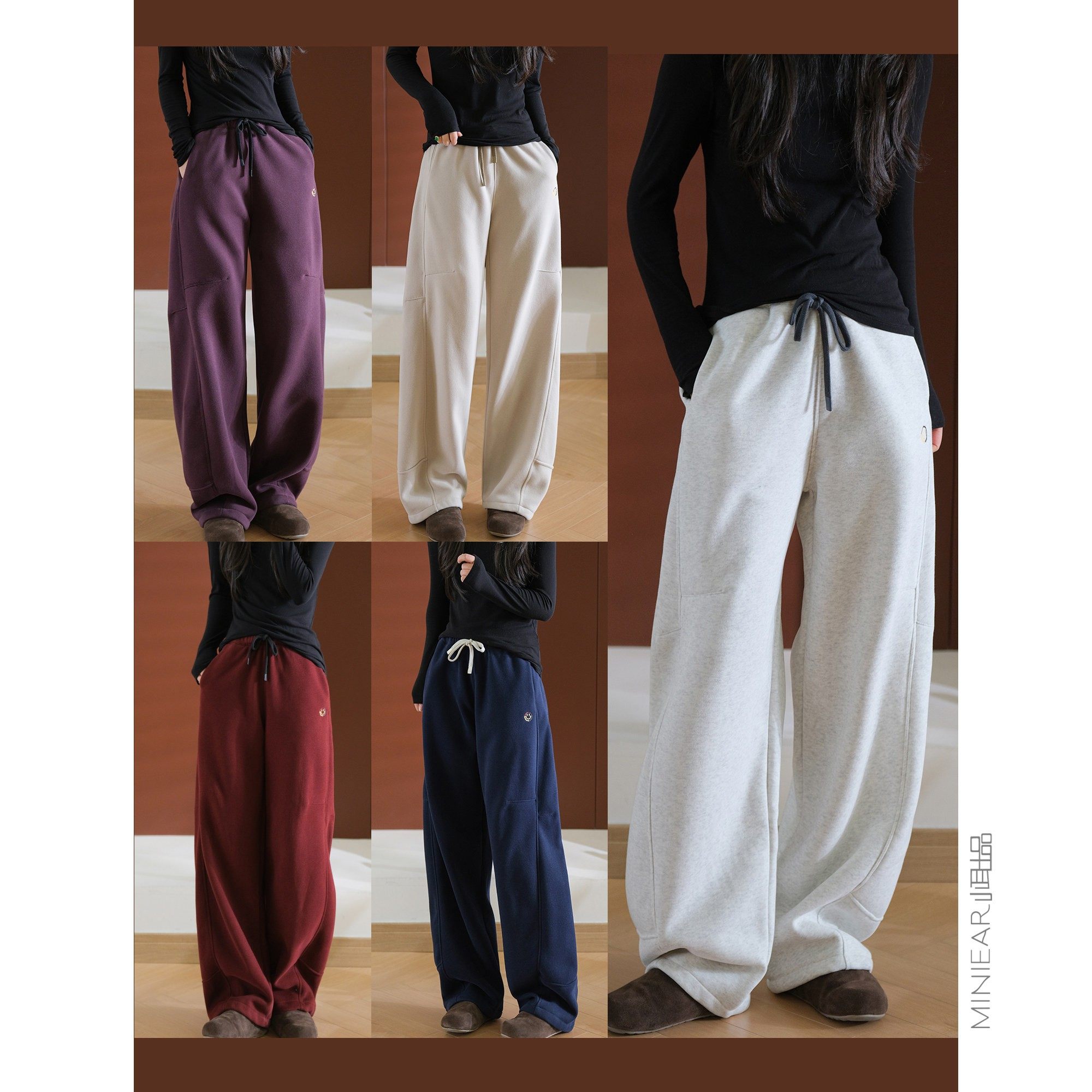 小耳出品冬季韩版刺绣笑脸松紧腰加绒卫裤保暖显瘦休闲弯刀裤,女装/女士精品,休闲裤,淘宝优惠券,粉丝福利购,淘宝优惠卷