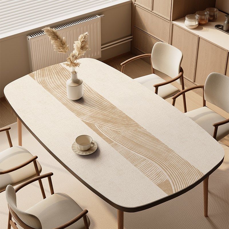 侘寂风马肚形餐桌垫定做弧形桌垫茶几台面保护垫防水防油桌布垫子,居家布艺,桌布,淘宝优惠券,粉丝福利购,淘宝优惠卷
