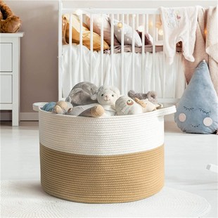 娃娃收纳桶大容量玩具收纳篮存放脏衣服美式收衣筐卧室装换衣口篓