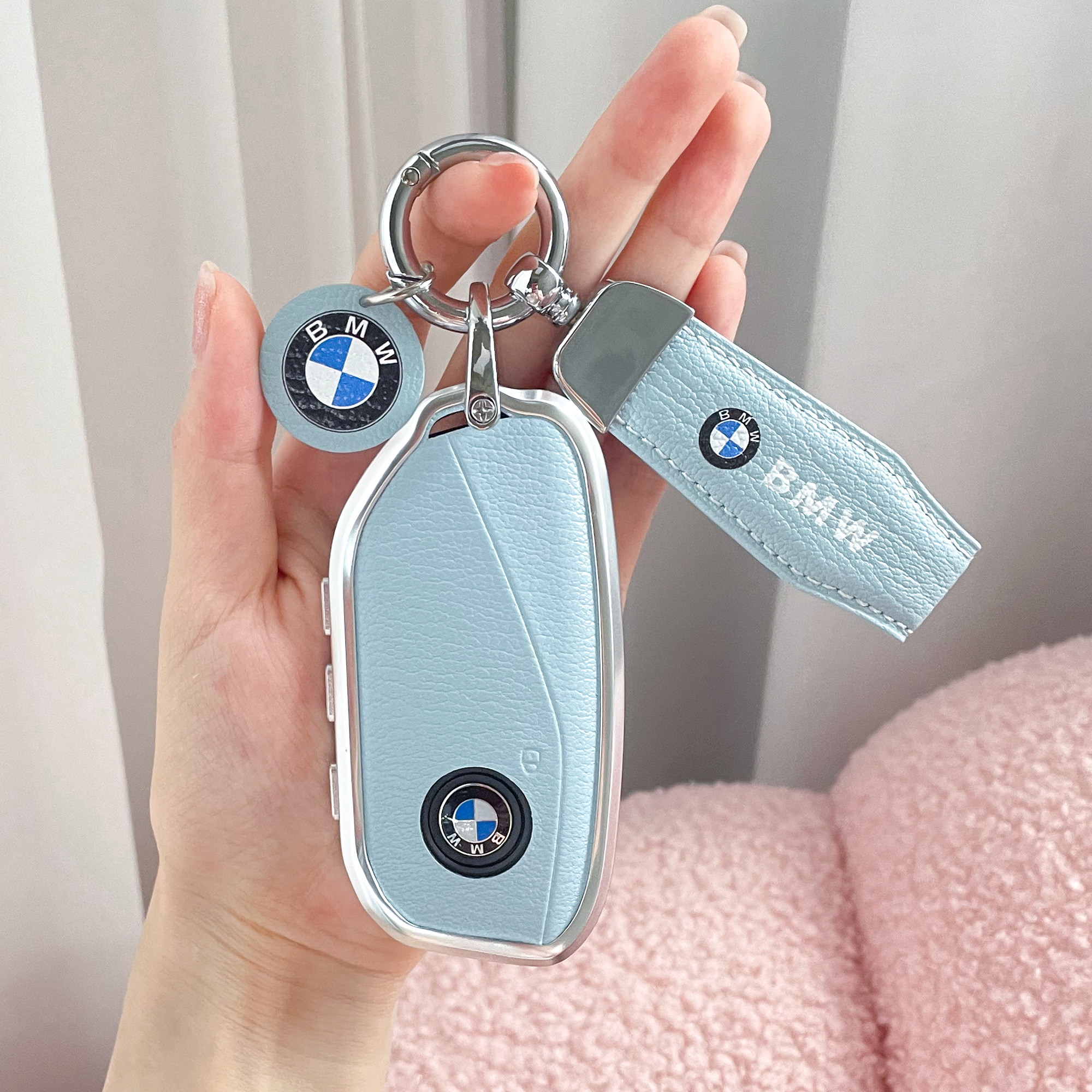 适用于宝马X5钥匙套新款X1X6X7铝合金壳i7系740高档男女士ix车扣