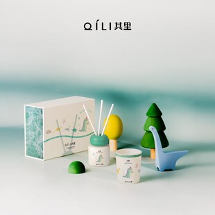 其里小恐龙的诞生香薰礼盒自然之息无火香氛蜡烛套盒可爱生日礼物
