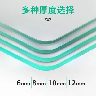 钢化玻璃定做长方形桌面透明餐桌垫茶几防烫防油台面定制圆形玻璃