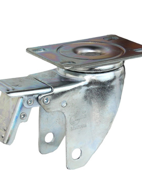 林春2系列4寸中型圆弧红色PU刹车万向轮工业脚轮单个可承载220斤