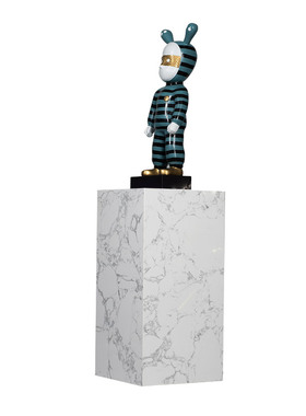 样板房售楼处落地雕塑摆台大理石底座艺术品基座玄关展示台楼梯间