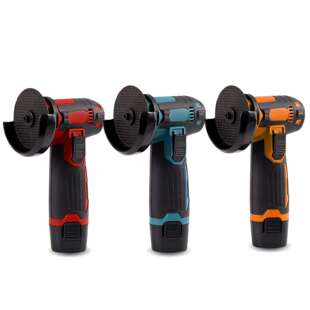 新12V锂电角磨机手持式切割机打磨机带锯片套装动力电池款 有刷