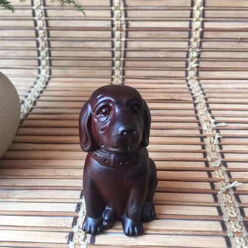 狗实木雕摆件 十二生肖狗摆件家居装饰摆件木质工艺品直播货源