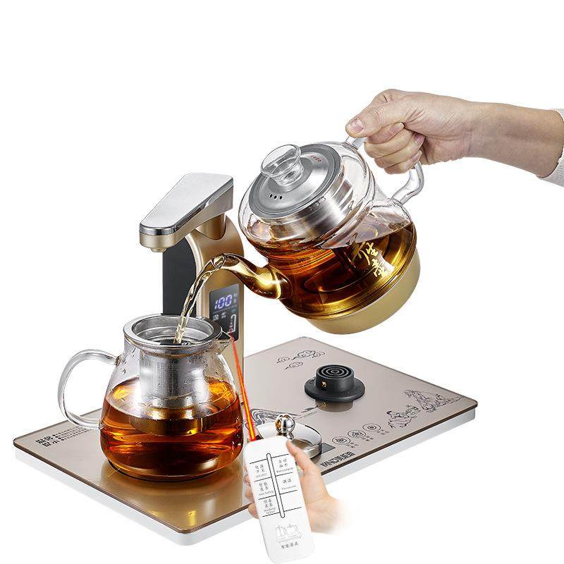 美能迪电动上水煮茶壶漏斗式蒸茶全自动电热旋转加水保温烧水壶