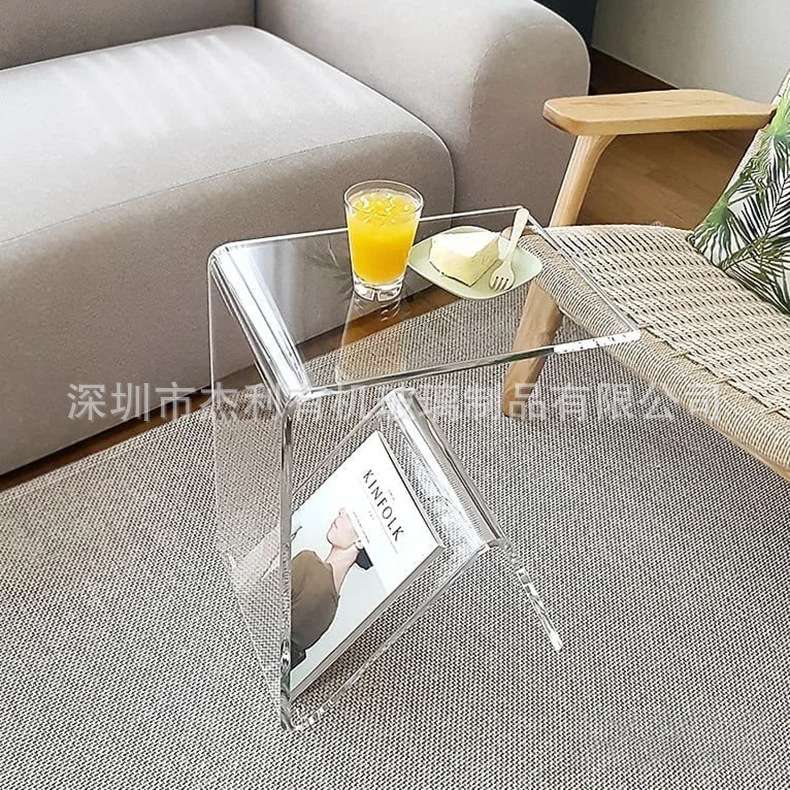 亚克力现代茶几透明飘窗休闲咖啡欧式正简约家用茶桌边几角炕茶几