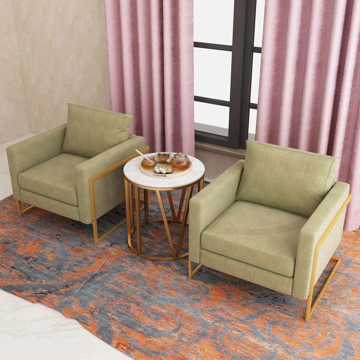 现代阳台单人沙发椅客厅茶几沙发椅组合北欧简约轻奢售楼部洽谈椅