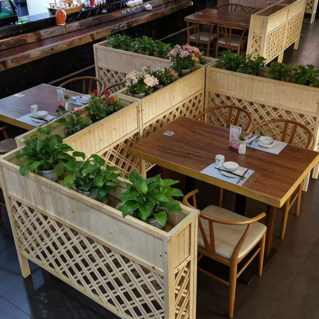 白色餐厅隔断花架户外木栅栏围栏户外室外绿萝花盆架子可移动