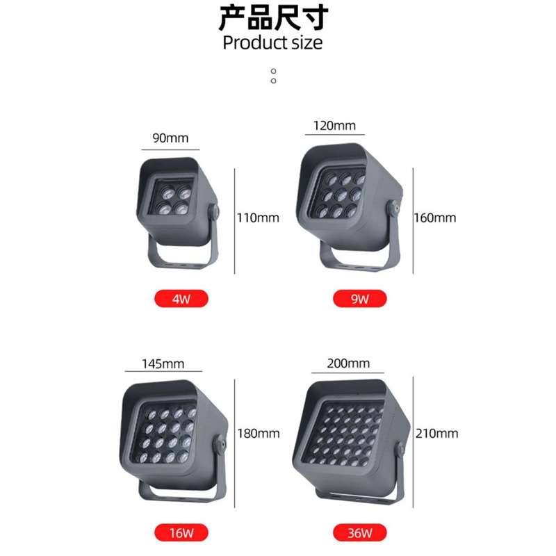 LED方形投光灯户外防水工程庭院桥梁外墙投射灯照树灯花园景观灯