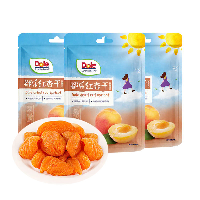 Dole都乐红杏干45g独立包装酸甜果脯蜜饯零食水果干休闲零食小吃