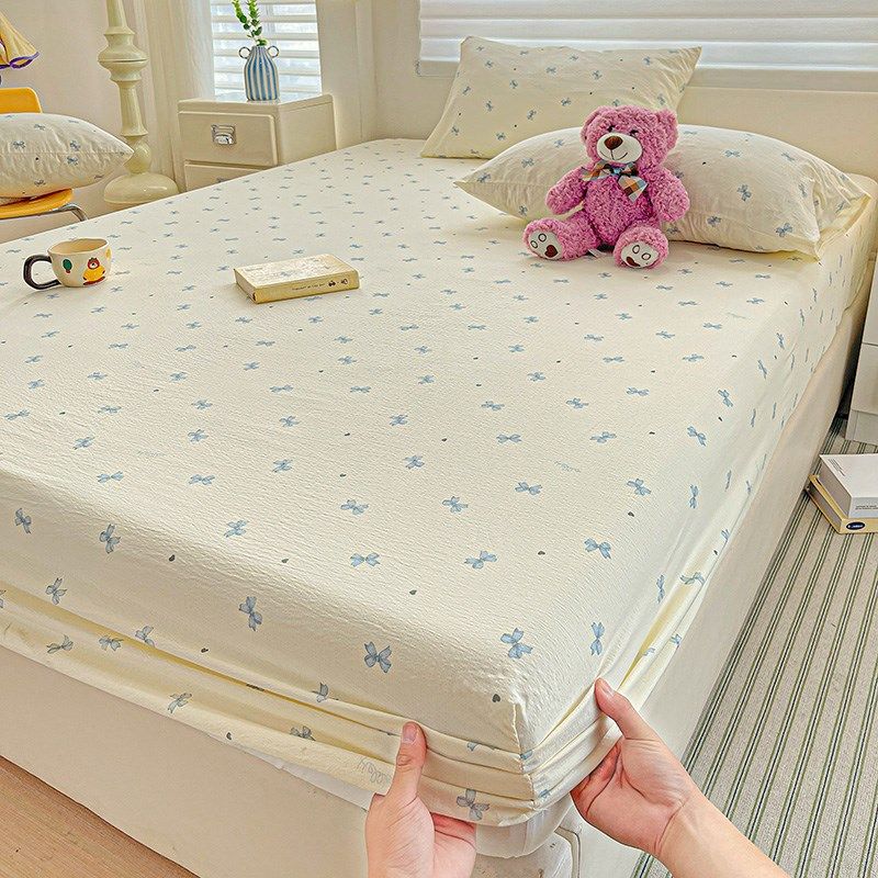超柔双层纱水洗棉床笠罩单件非全棉纯棉床单防滑席梦思床垫保护套,床上用品,床笠,淘宝优惠券,粉丝福利购,淘宝优惠卷