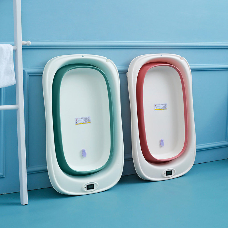 婴儿浴盆宝宝洗澡盆新生儿童可折叠0到3岁小号家用可坐躺小号浴桶