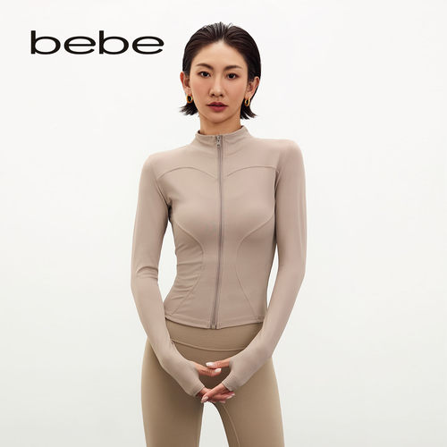 bebe女款立领高弹美拉德瑜伽外套
