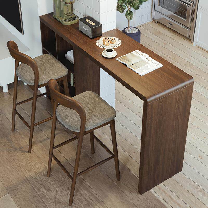 隔断柜小吧台高低实木家庭厨房隔断白蜡步入式型高脚桌高脚椅