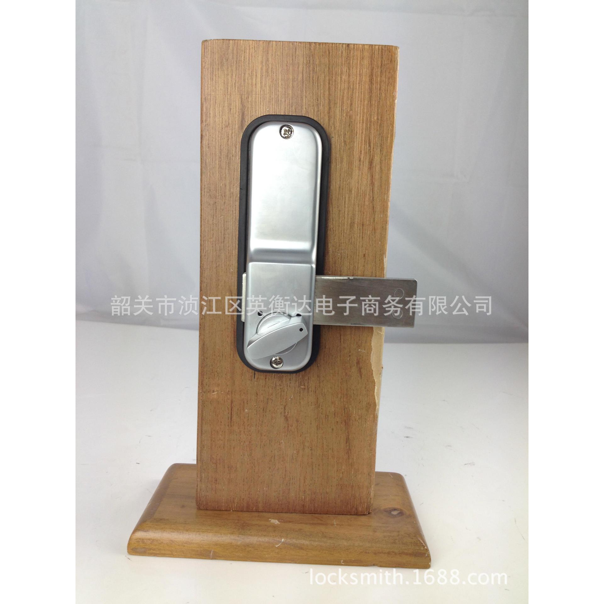 机械密码锁 锌合金一代拔片数字按键门锁办公室内横栓式机械门锁图片