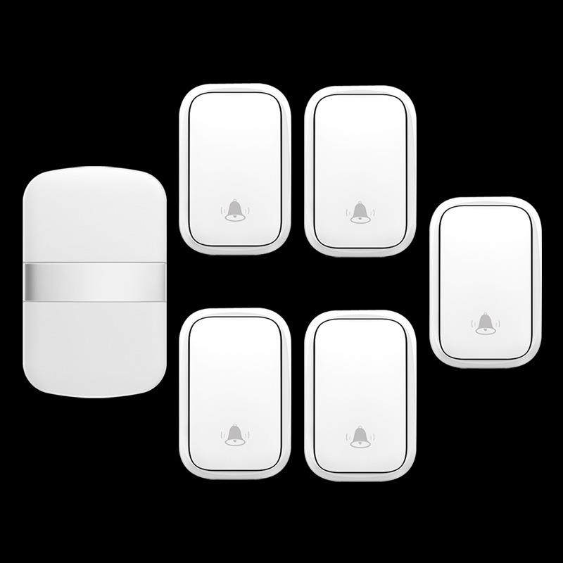 门铃无线家用超远距离无源开关无线远程电子门铃开关五拖一 防水