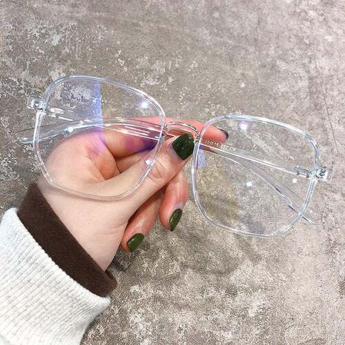 高档黑框眼镜近视女颜防抗射蓝辐光素眼睛显脸小护目平光镜韩版潮