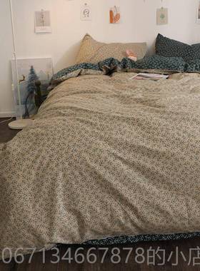 高档北欧约单人双人in宿s风式三件套学生舍1.8简米全棉床上四韩件