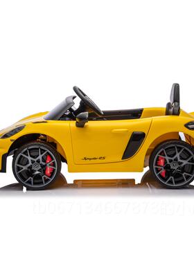 高档正版轮保时捷Spder r718y儿童电动车宝宝遥s控汽车玩具车四汽