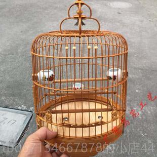高档清远式雕花竹节小广鸟笼子芙蓉金青笼笼竹笼绣眼笼竹配件广笼