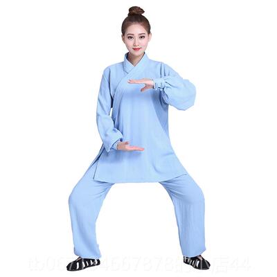 高档太服武男当亚麻极武术演服居士禅表修服女太极拳练功服春夏道