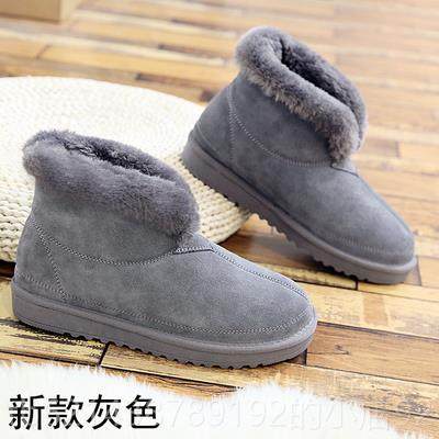 高档防滑老中人雪地靴女妈妈鞋老年短筒软冬季奶奶保暖加绒棉加厚