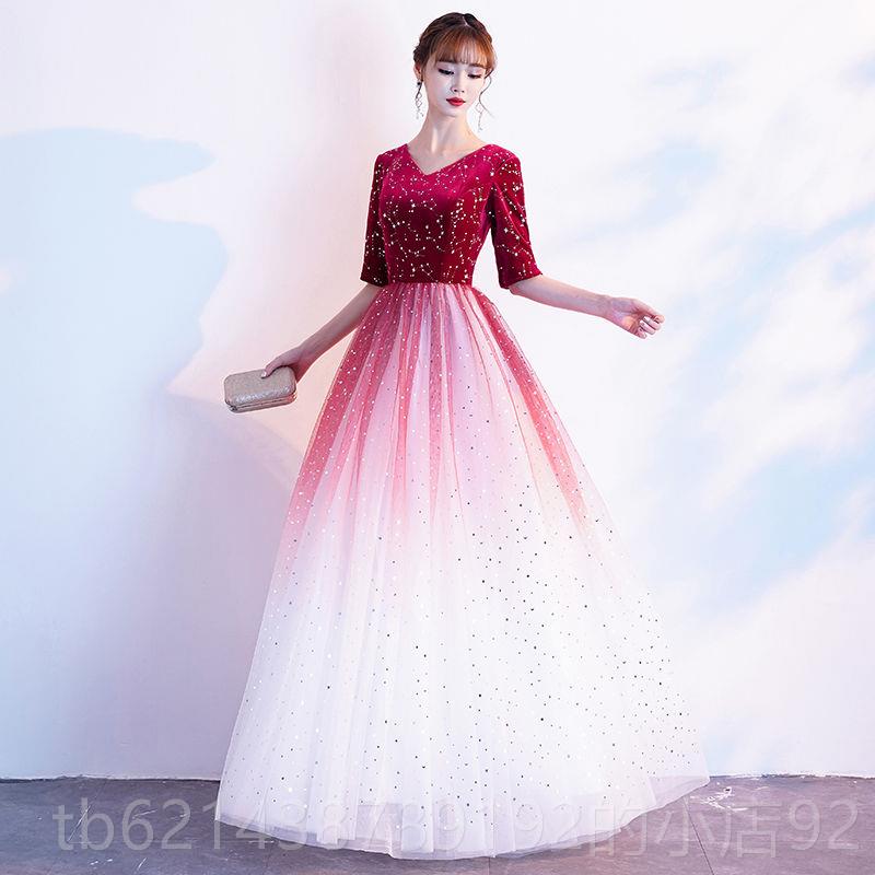 高档康塔塔表演女裙学生合唱团装表演服装长红歌比赛主持人管弦乐