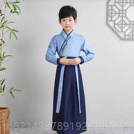 高档儿童服女童古装学男童汉服国弟书童子规表演服装六一儿汉童演
