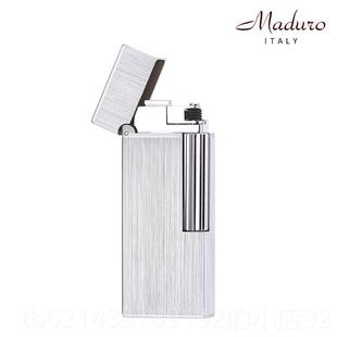 高档杜madro铜打火机个玛性窄版充气罗u轻奢打火机侧滑男士礼物麦