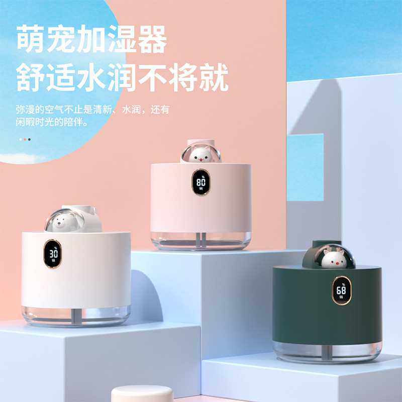威乐星新款太空船加湿器创意卡通可爱萌宠USB充电便携七彩氛围灯